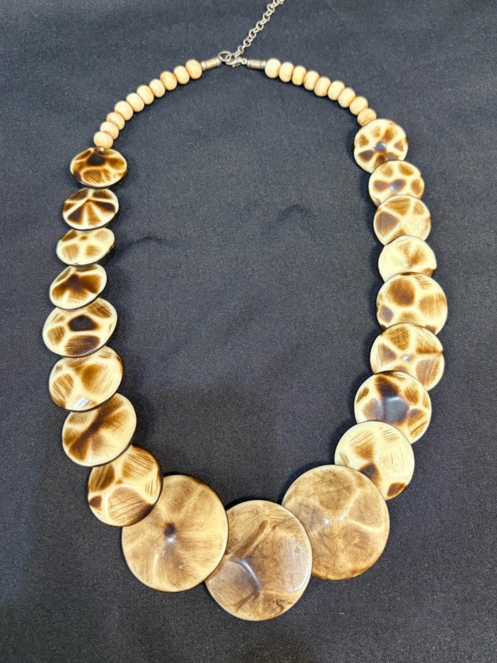 Horn Look Graduated Disc necklace